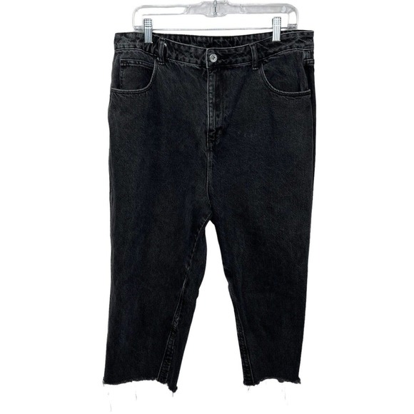 COLLUSION Denim - Collusion Women's Retro Black Wash Distressed Jeans Sz 14